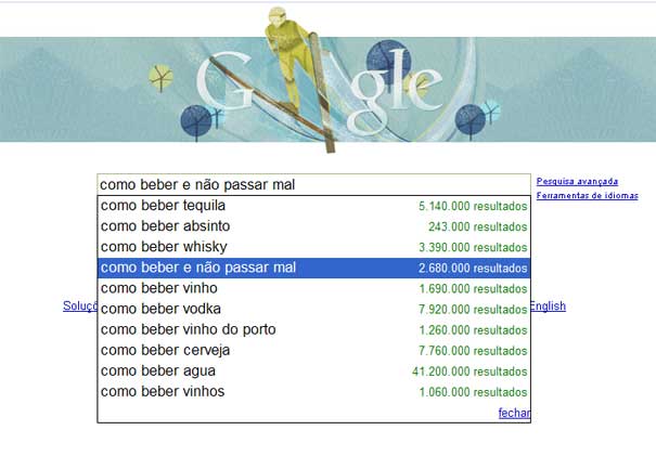 Se não souber beber, o Google te explica