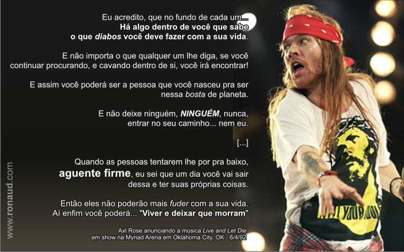 Mensagem de Axl Rose