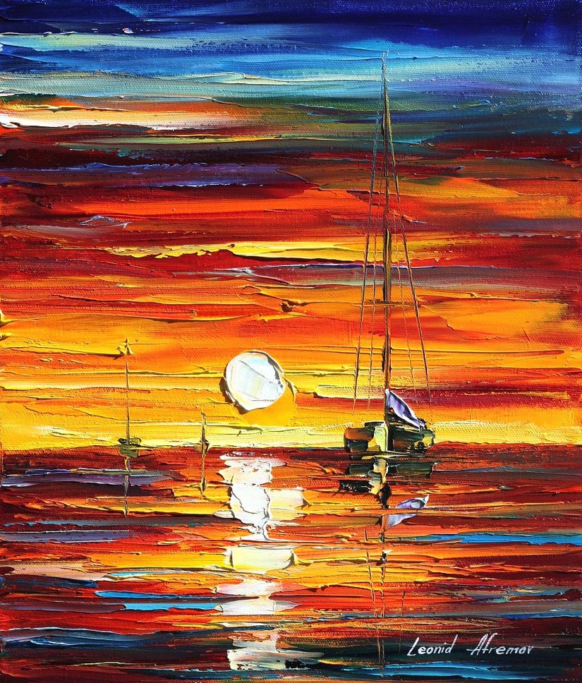 Leonid Afremov - Pôr-do-sol Laranja